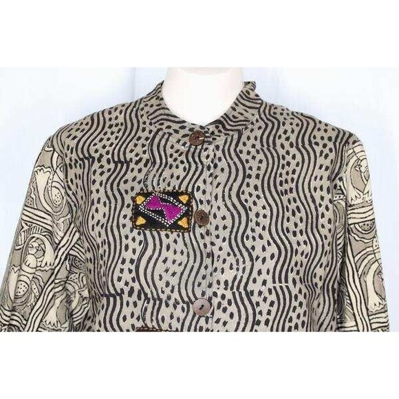 MarketPlace Handwork of India by Puspanjali M L Artisanal Geometric Applique Top - Picture 3 of 7